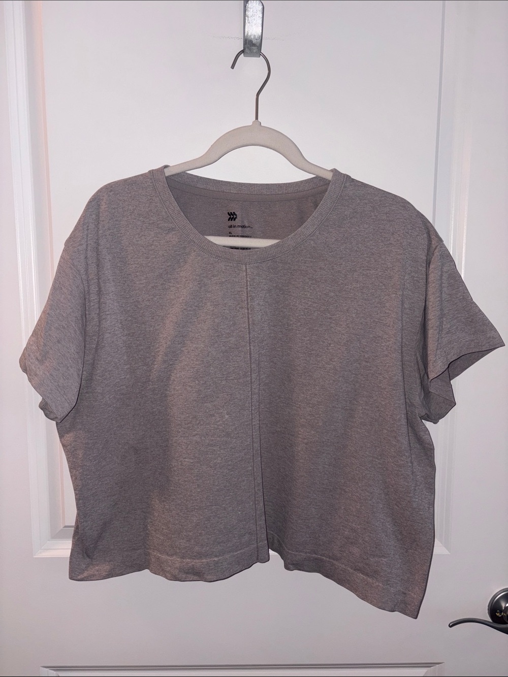 all in motion Heather Gray Cropped Crewneck Tee